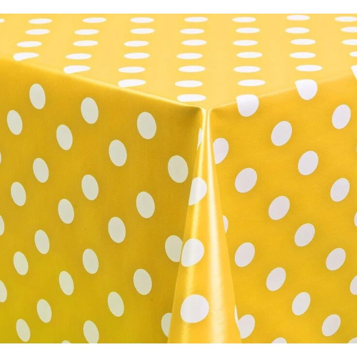 Living & Garden Wachstuch- Tischdecke, gelb - weiss, ca. 100 x 140 cm
