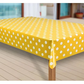 Living &amp; Garden Wachstuch- Tischdecke, gelb - weiss,...