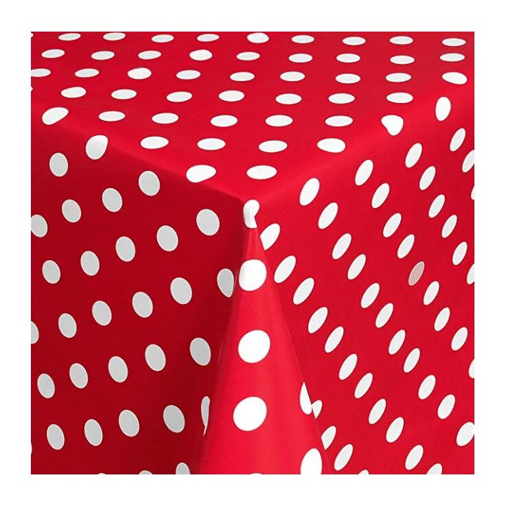 Living & Garden Wachstuch- Tischdecke, rot - weiss, ca. 100 x 140 cm