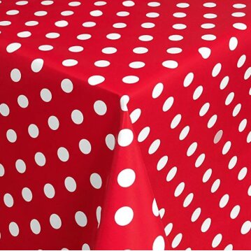 Living & Garden Wachstuch- Tischdecke, rot - weiss,...