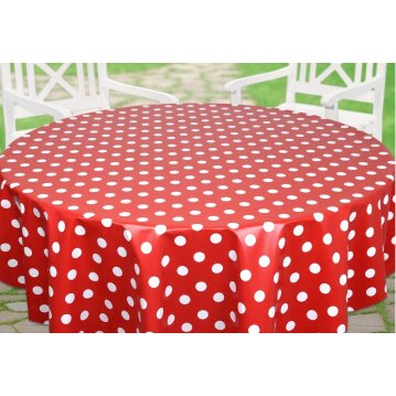 Living & Garden Wachstuch - Tischdecke rund rot mit...