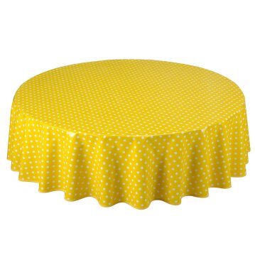 Living &amp; Garden Wachstuch - Tischdecke rund gelb mit...