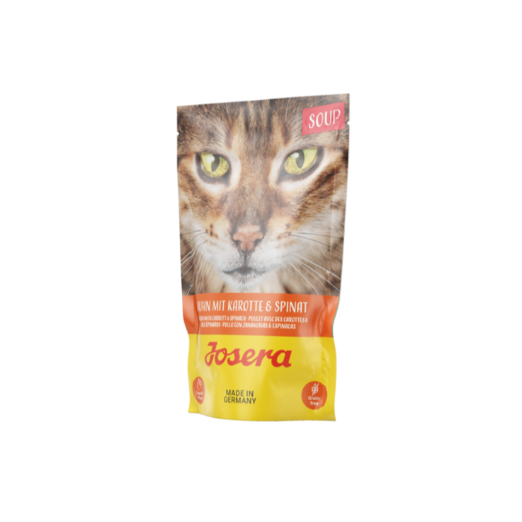 Katzen - Nassfutter JOSERA Soup Huhn mit Karotte & Spinat, 70 g