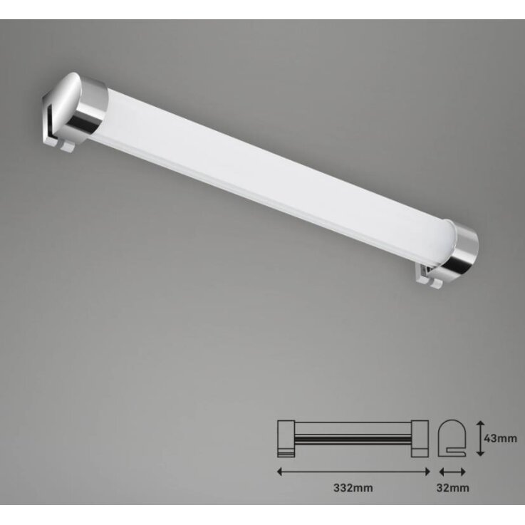 BRILONER LED Spiegelleuchte, 33,2 CM, 8 W, CHROM