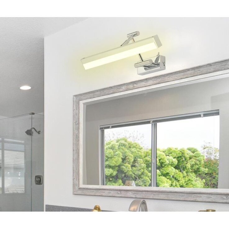 BRILONER LED Bad- Spiegellampe mit Schalter verstellbar Chrom 37cm