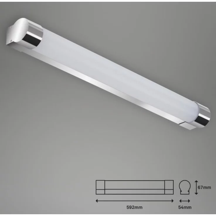 BRILONER LED Wand- und Deckenleuchte, 59,2 CM, 10 W, CHROM