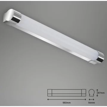 BRILONER LED Wand- und Deckenleuchte, 59,2 CM, 10 W, CHROM
