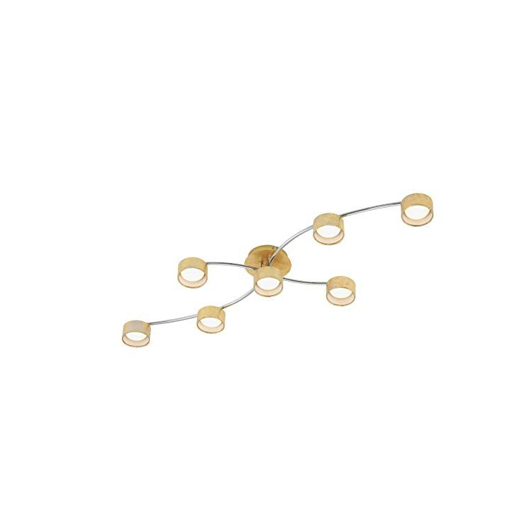 BRILONER Leuchten - LED-Deckenleuchte, 7-flammig, 5 Watt, 400 Lumen, 3.000 Kelvin, Strahler schwenk- und drehbar, gold
