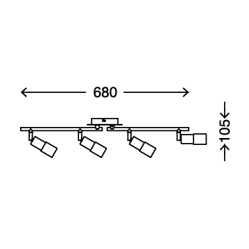 BRILONER LED Deckenschiene mattnickel mit satiniertem Glas