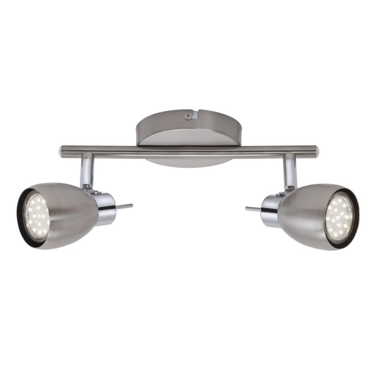 BRILONER LED Deckenleuchte, 2er Spot, Nickel - matt