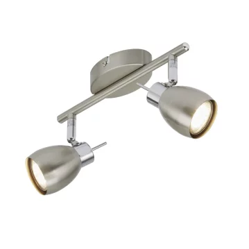 BRILONER LED Deckenleuchte, 2er Spot, Nickel - matt