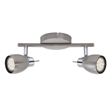 BRILONER LED Deckenleuchte, 2er Spot, Nickel - matt