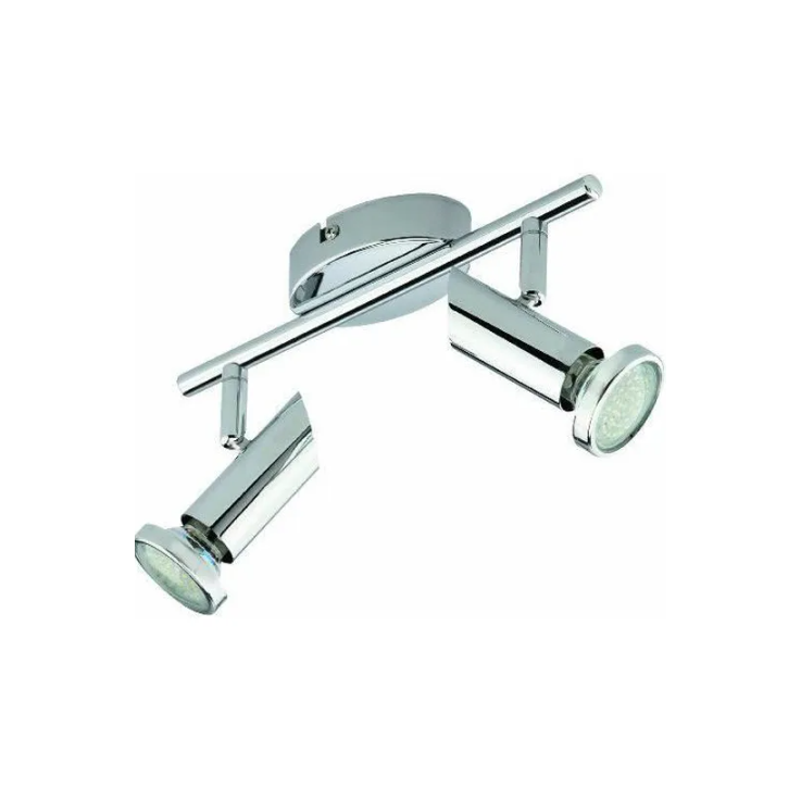 BRILONER Leuchten 2000-028 LED-Deckenleuchte mit 2 GU10-Leuchtmitteln, chrom