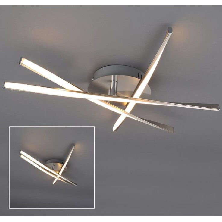 BRILONER Leuchten, LED Deckenleuchte, geschwungene verstellbare Leuchtarme