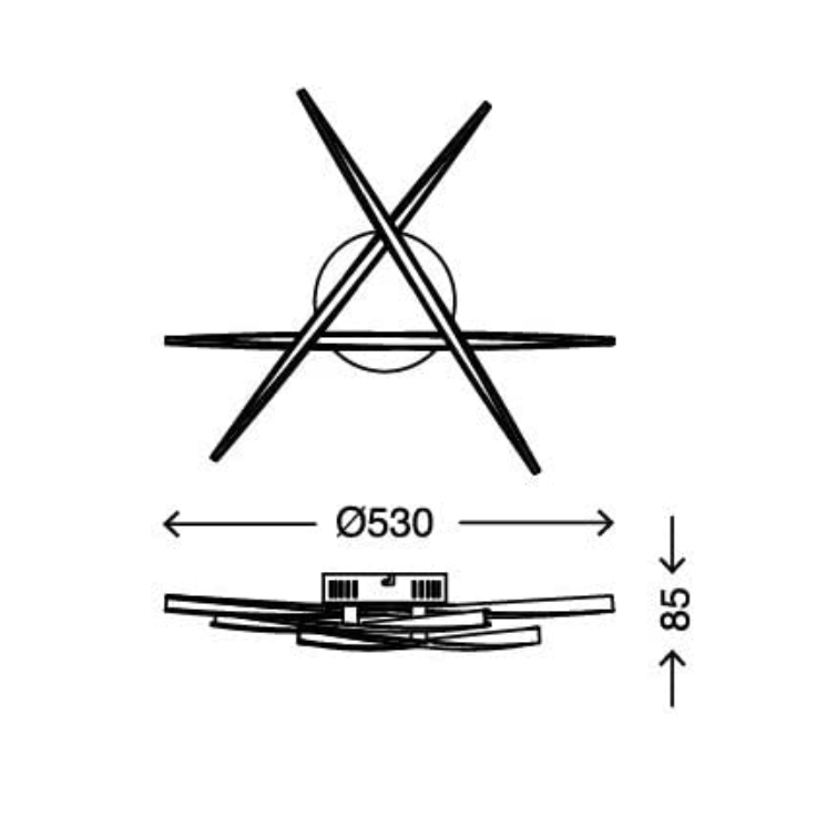 BRILONER Leuchten, LED Deckenleuchte, geschwungene verstellbare Leuchtarme