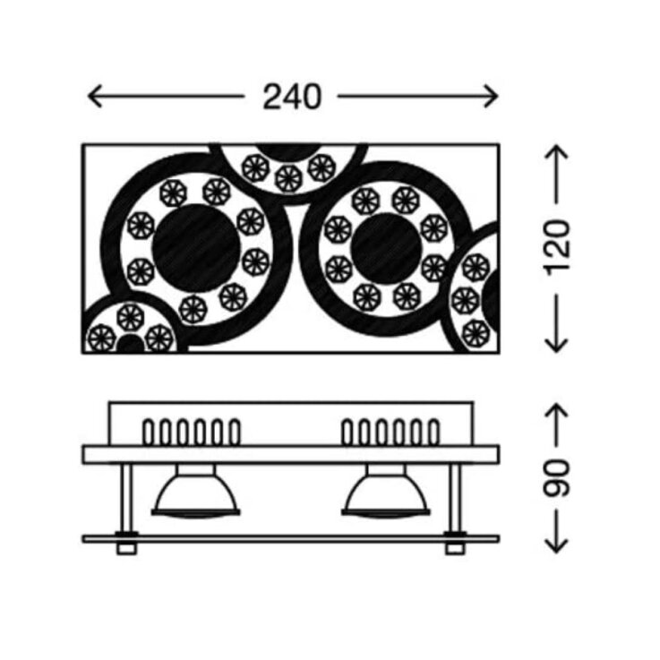 BRILO Leuchten LED Deckenleuchte,eckig