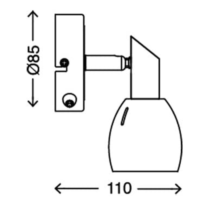 BRILONER LED Wandstrahler mit Schalter Combi, weiß Chrom inkl. GU10 LED schwenkbar