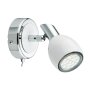 BRILONER LED Wandstrahler mit Schalter Combi, weiß Chrom inkl. GU10 LED schwenkbar