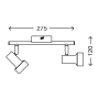 BRILONER LED Deckenleuchte 2er Spot Briloner 2843-021 Spotstrahler GU10 Kupfer