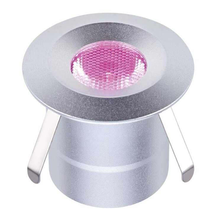 LED Bodeneinbauleuchte Budoni mit Farbwechsel Rund Silber 5 Stück