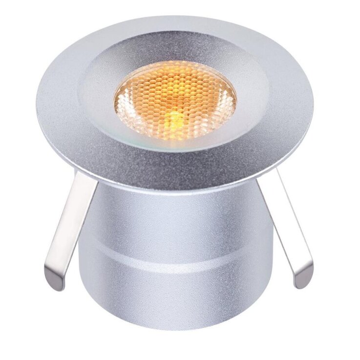 LED Bodeneinbauleuchte Budoni mit Farbwechsel Rund Silber 5 Stück