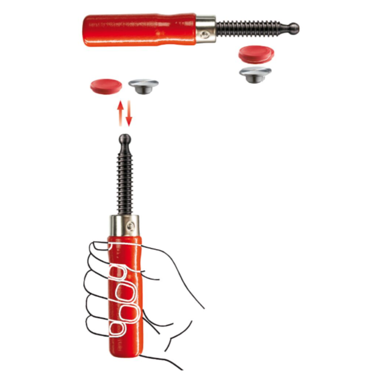 BESSEY Holzgriff inkl. wechselbarer Druckplatte aus Qualitätsstahl mit Schutzkappe