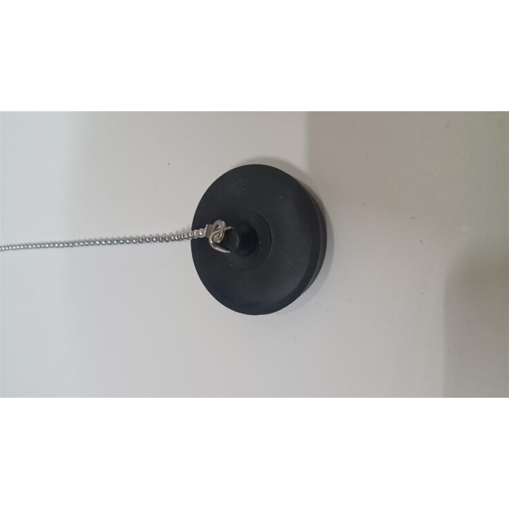 Waschbeckenstöpsel mit Kette, schwarz Ø 4,2 cm