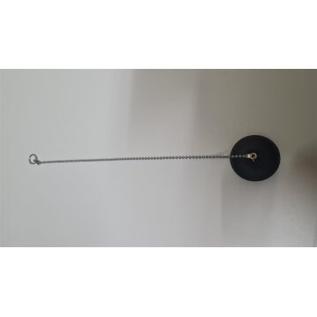 Waschbeckenstöpsel mit Kette, schwarz Ø 4,2 cm