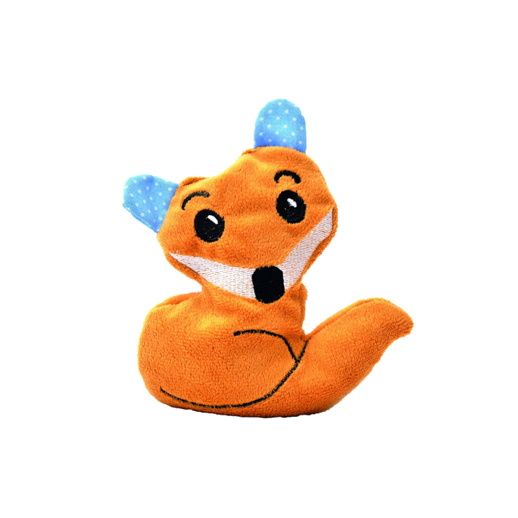 AUMÜLLER Badrian-Katzenspielkissen Fred Fuchs Ohren Polka Dots blau 14 x 12 x 4 cm