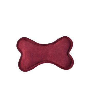 AUMÜLLER Hundespielzeug Leder Knochen Dunkelrot 17 x...