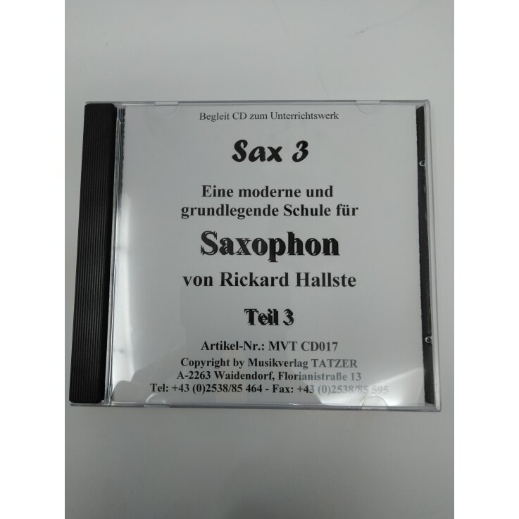 Sax 3 - Eine Moderne und grundlegende Schule inkl. CD