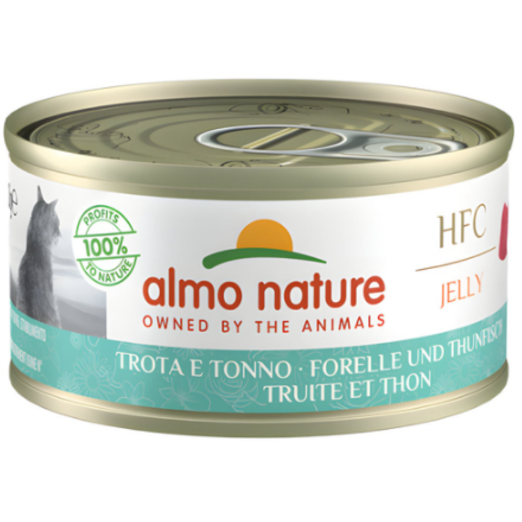 Katzen - Nassfutter ALMO NATURE HFC Jelly Forelle und Thunfisch, 70 g