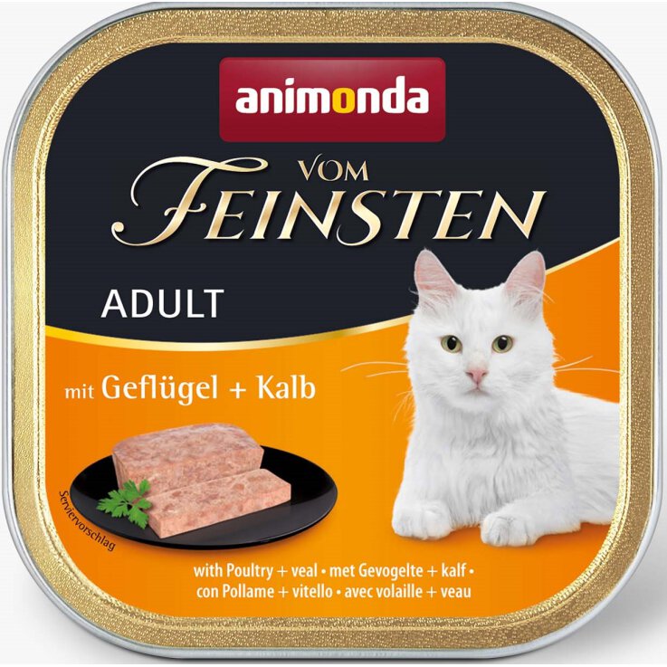 Katzen - Nassfutter ANIMONDA Vom Feinsten Adult mit Geflügel + Kalb
