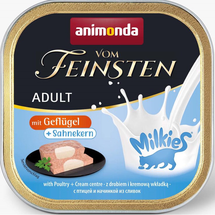 Katzen - Nassfutter ANIMONDA Vom Feinsten Milkies, Geflügel + Sahnekern