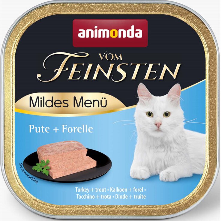Katzen - Nassfutter ANIMONDA Vom Feinsten Mildes Menü, Pute + Forelle