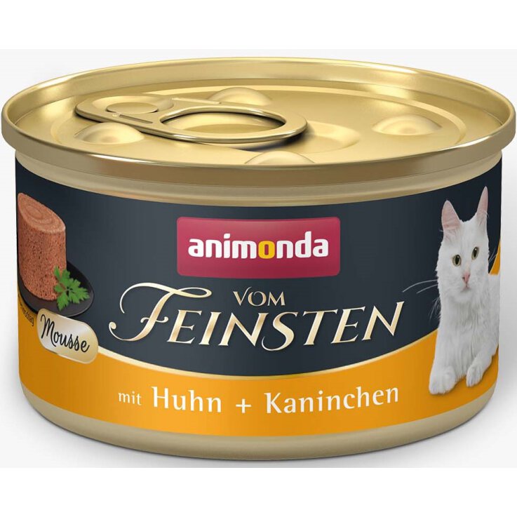 Katzen - Nassfutter ANIMONDA Vom Feinsten Mousse - Vielfalt, Huhn + Kaninchen, 85 g
