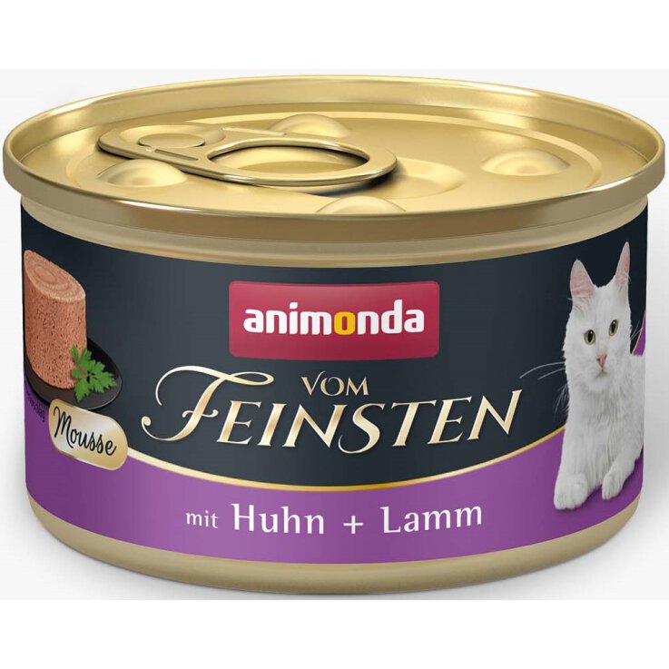 Katzen - Nassfutter ANIMONDA Vom Feinsten Mousse - Vielfalt, Huhn + Lamm, 85 g