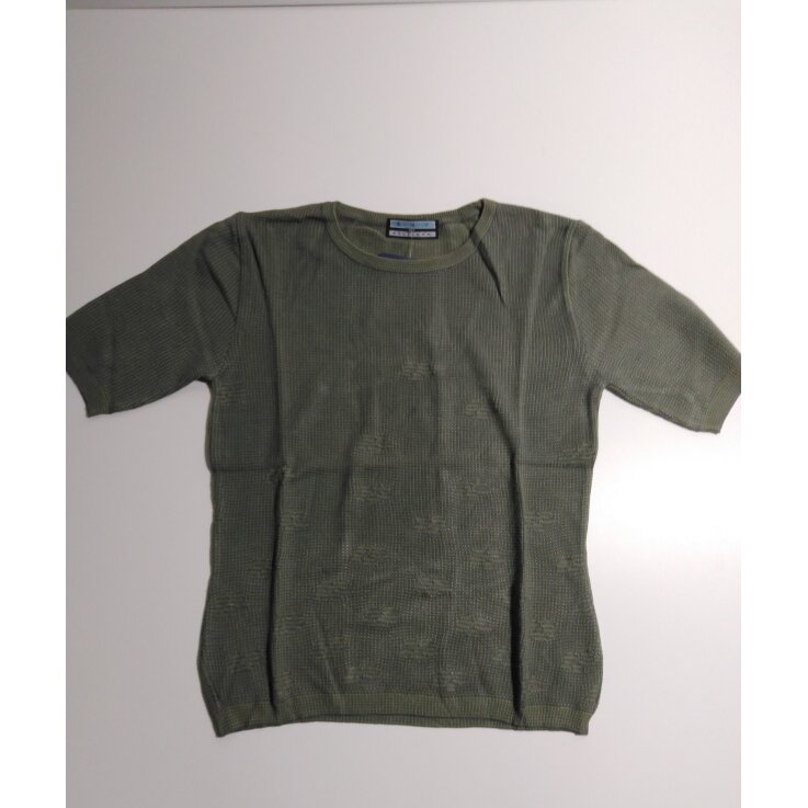 Beltinka Damen Pullover kurzarm, Olivgrün & Grau, Gr: 38