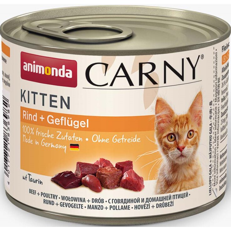 Katzen - Nassfutter ANIMONDA Carny Kitten Geflügel + Rind, 200 g