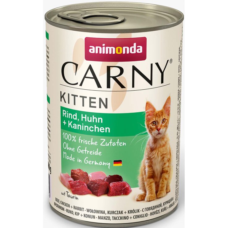 Katzen - Nassfutter ANIMONDA Carny Kitten Rind, Huhn + Kaninchen, 400 g