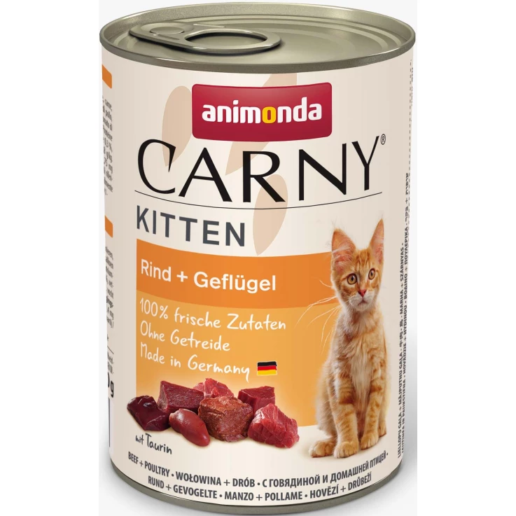 Katzen - Nassfutter ANIMONDA Carny Kitten Geflügel + Rind, 400 g