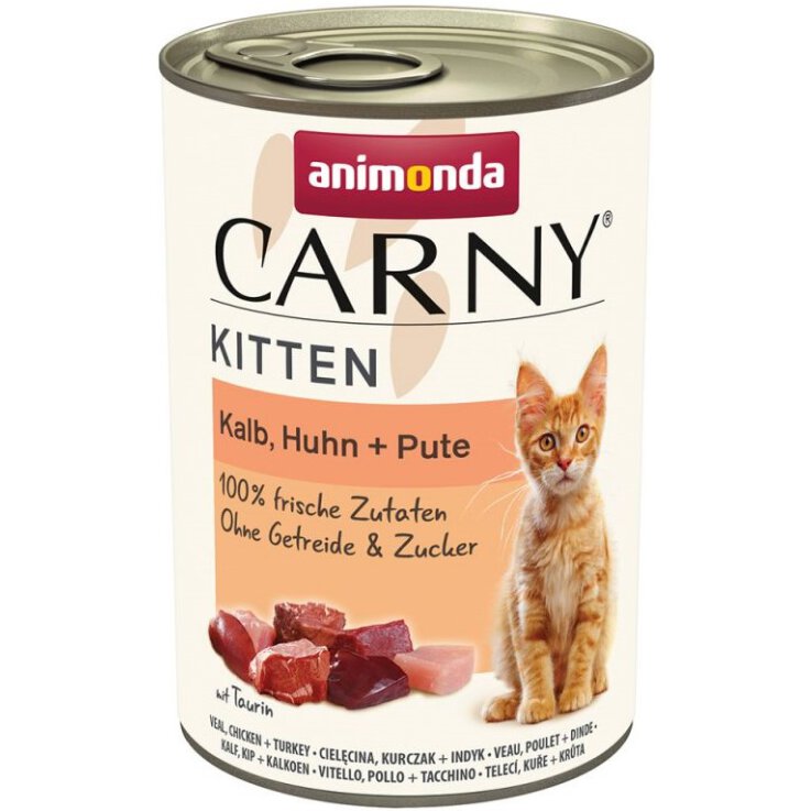 Katzen - Nassfutter ANIMONDA Carny Kitten Kalb, Huhn + Pute, 400 g