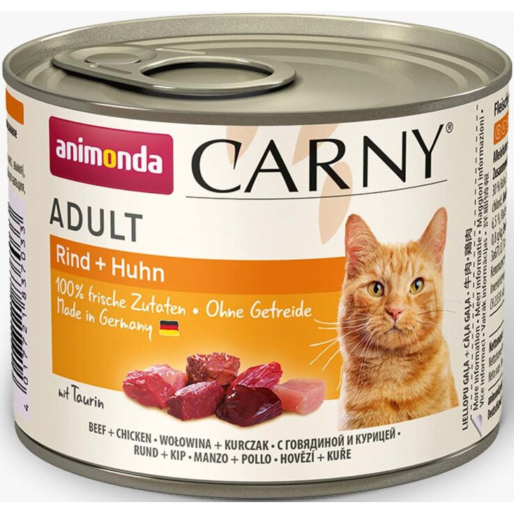 Katzen - Nassfutter ANIMONDA Carny Adult Rind + Huhn, 200 g