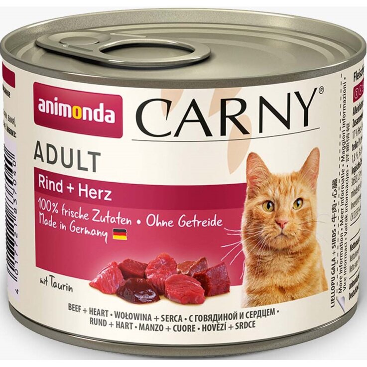 Katzen - Nassfutter ANIMONDA Carny Adult Rind + Herz, 200 g