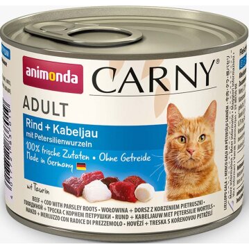 Katzen - Nassfutter ANIMONDA Carny Adult Rind + Kabeljau...