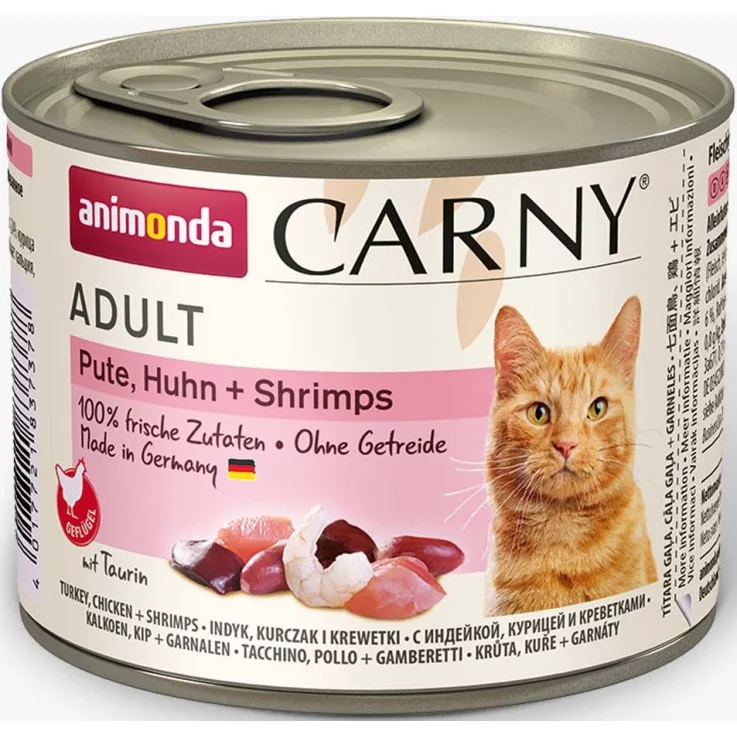 Katzen - Nassfutter ANIMONDA Carny Adult Pute + Huhn + Shrimps, 200 g