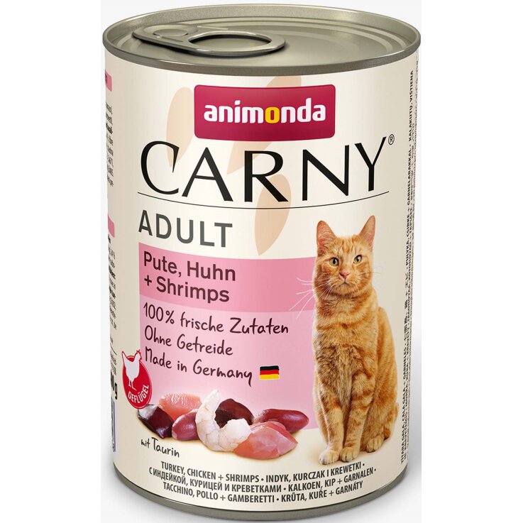 Katzen - Nassfutter ANIMONDA Carny Adult Pute + Huhn + Shrimps, 400 g