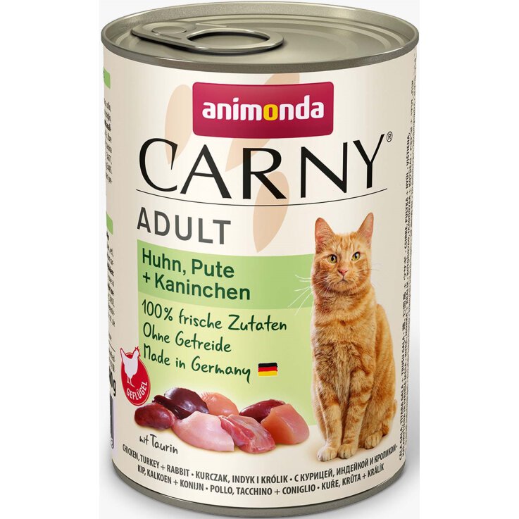 Katzen - Nassfutter ANIMONDA Carny Adult Huhn + Pute + Kaninchen, 400 g