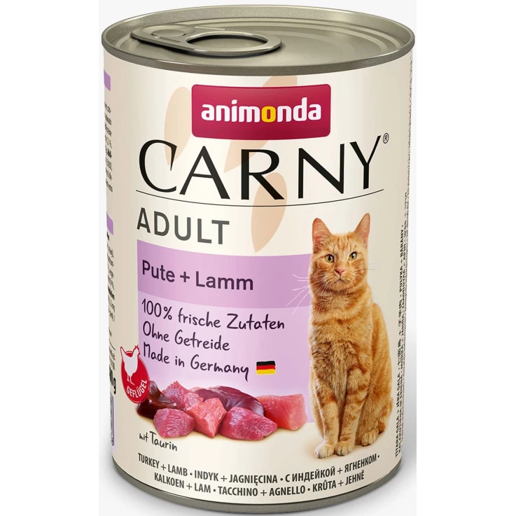 Katzen - Nassfutter ANIMONDA Carny Adult Pute + Lamm, 400 g