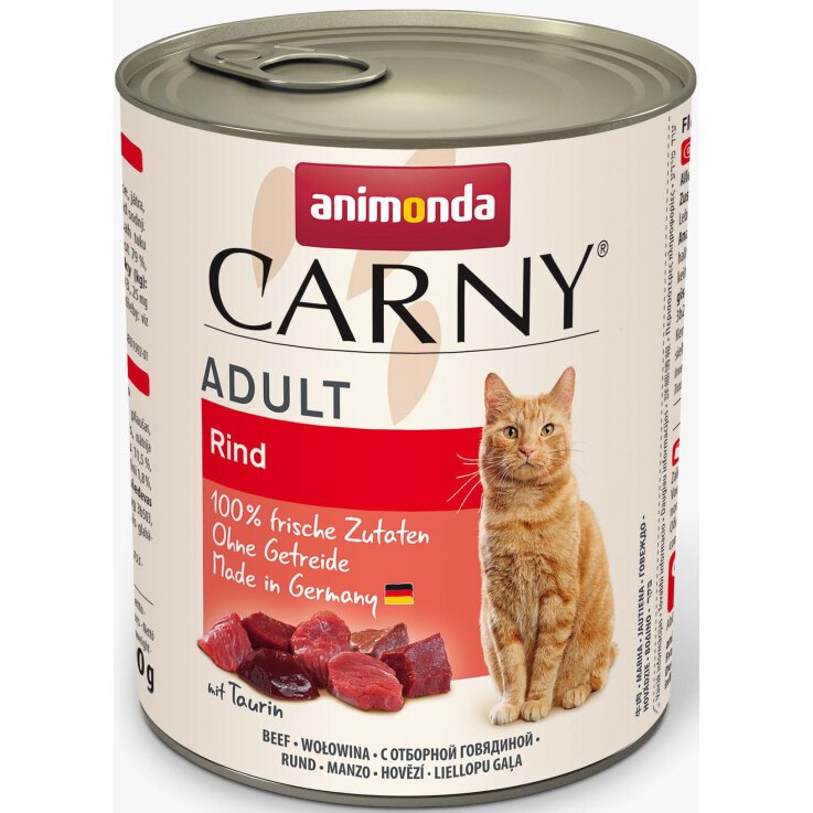 Katzen - Nassfutter ANIMONDA Carny Adult Rindfleisch pur, 800 g